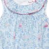 Little Liberty Print Peppa Willow Romper, Blue Peppa Meadow - Rompers - 3