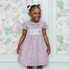 Liberty Print Peppa Smocked Party Dress, Pink Peppa Meadow - Dresses - 5