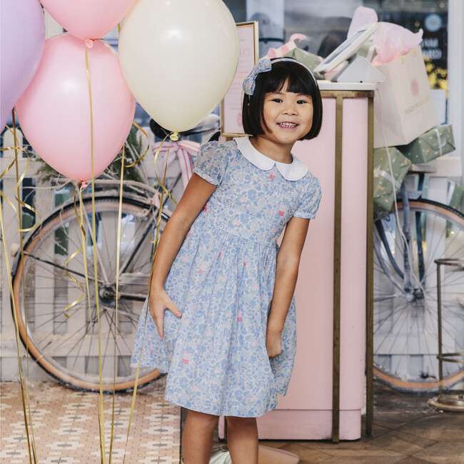 Liberty Print Peppa Meadow Dress, Blue Peppa Meadow - Dresses - 8