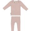 Vertical Pinstripe Loungewear Set, Mauve - Mixed Apparel Set - 1 - thumbnail