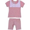 Tux Ruffle 2-Piece Top & Short Set, Mauve - Mixed Apparel Set - 1 - thumbnail