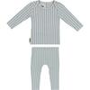 Vertical Pinstripe Loungewear Set, Powder Blue - Mixed Apparel Set - 1 - thumbnail