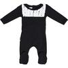 Tux Ruffle Footie, Black - Footie Pajamas - 1 - thumbnail