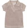 V-Neck Short Sleeve Polo Shirt, Sand - Shirts - 1 - thumbnail