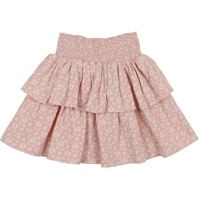Textured Floral 2-Tired Short Skirt, Mauve