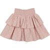 Textured Floral 2-Tired Short Skirt, Mauve - Skirts - 1 - thumbnail