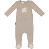 Sleepy Sheep Footie, Taupe Heather - Footie Pajamas - 1 - thumbnail