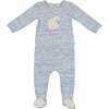 Sleepy Sheep Footie, Blue Heather - Footie Pajamas - 1 - thumbnail