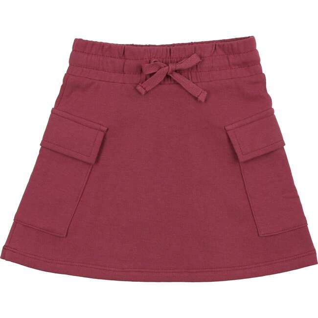 Rugby Stripe Pocket A-Line Short Skirt, Mauve