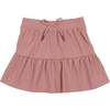 Ribbed Berry Tired Ruffle Hem Short Skirt, Mauve - Skirts - 1 - thumbnail