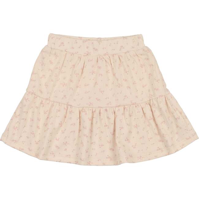 Printed Gauze Tired Ruffle Hem Short Skirt, Mauve - Skirts - 3