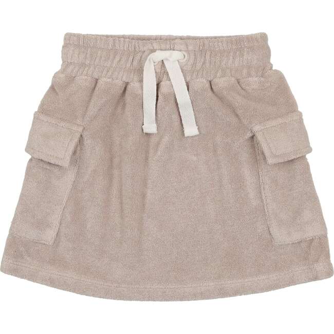 Terry Cloth Pocket Short Skirt, Sand
