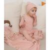 Print Shoulder Ruffle Footie, Pale Pink - Footie Pajamas - 2