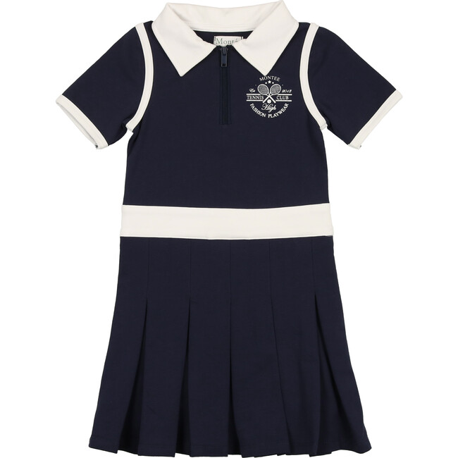 Tennis Club Short Sleeve Dress, Navy