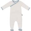 Speckled Wrap Footie, White & Powder Blue - Footie Pajamas - 1 - thumbnail