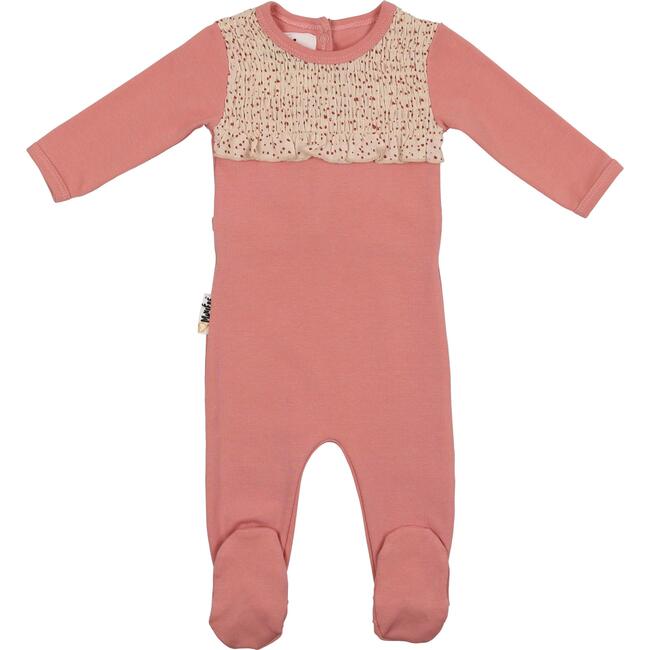 Speckled Smocked Footie, Rose