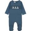 Smocked Sail Boat Footie, Ocean Blue - Footie Pajamas - 1 - thumbnail