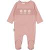 Smocked Floral Footie, Mauve - Footie Pajamas - 1 - thumbnail