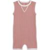 Piped Ribbed Romper, Dusty Pink - Onesies - 1 - thumbnail