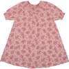 Smocked Floral Short Sleeve Dress, Fuchsia - Dresses - 1 - thumbnail