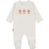 Smocked Floral Footie, White - Footie Pajamas - 1 - thumbnail