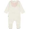 Pleated Bib Footie, White Pink - Footie Pajamas - 1 - thumbnail