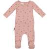 Pine Cone Print Footie, Mauve - Footie Pajamas - 1 - thumbnail