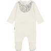 Pleated Bib Footie, White Blue - Footie Pajamas - 1 - thumbnail