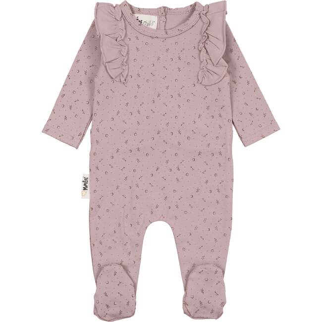 Petals & Polka Dots Footie, Mauve