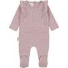 Petals & Polka Dots Footie, Mauve - Footie Pajamas - 1 - thumbnail