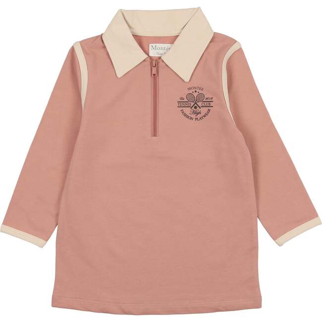 Girls Tennis Club 3-Quarter Sleeve Shirt, Mauve