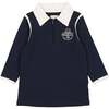 Girls Tennis Club 3-Quarter Sleeve Shirt, Navy - Shirts - 1 - thumbnail