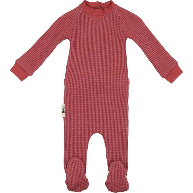 Girls Shimmer Waffle Footie, Rose