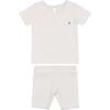 Poplin Bib Top & Short Set, White - Mixed Apparel Set - 1 - thumbnail