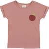 Girls Ribbed Berry Short Sleeve Shirt, Mauve - Shirts - 1 - thumbnail