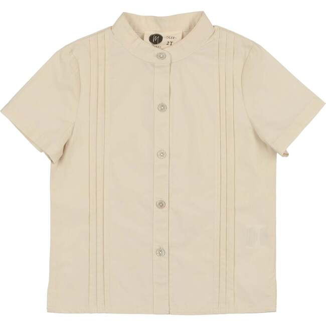 Pleats-N-Tiers Boys Shirt, Cream