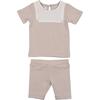 Poplin Bib Top & Short Set, Slate - Mixed Apparel Set - 1 - thumbnail