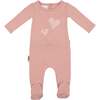 Gingham Hearts Footie, Mauve - Footie Pajamas - 1 - thumbnail