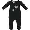 Gingham Hearts Footie, Black - Footie Pajamas - 1 - thumbnail