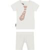 Fly Away Tie 2-Piece Top & Short Set, White - Mixed Apparel Set - 1 - thumbnail