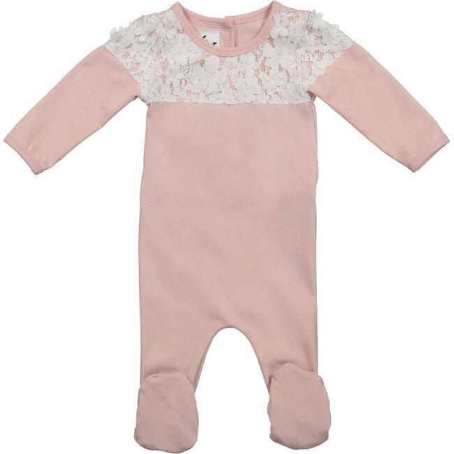 Lace Yoke Footie, Mauve