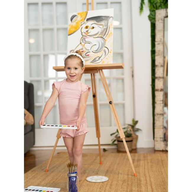 Frilled Sleeve Top & Short Set, Rose - Mixed Apparel Set - 2