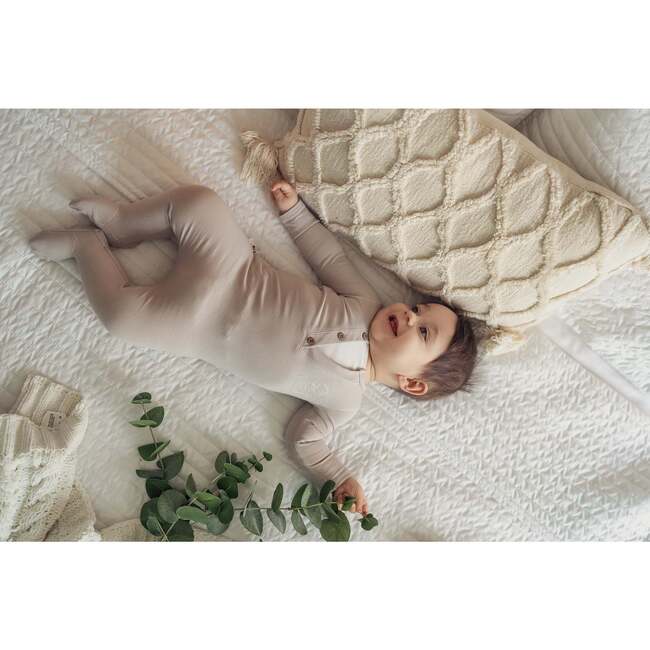 Island Print Henley Footie, Salmon - Footie Pajamas - 2