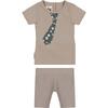 Fly Away Tie 2-Piece Top & Short Set, Grey - Mixed Apparel Set - 1 - thumbnail