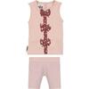 Floral Bow 2-Piece Sleeveless Top & Short Set, Blush Pink - Mixed Apparel Set - 1 - thumbnail