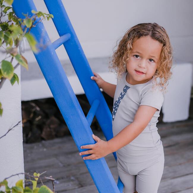 Fly Away Tie 2-Piece Top & Short Set, Grey - Mixed Apparel Set - 3