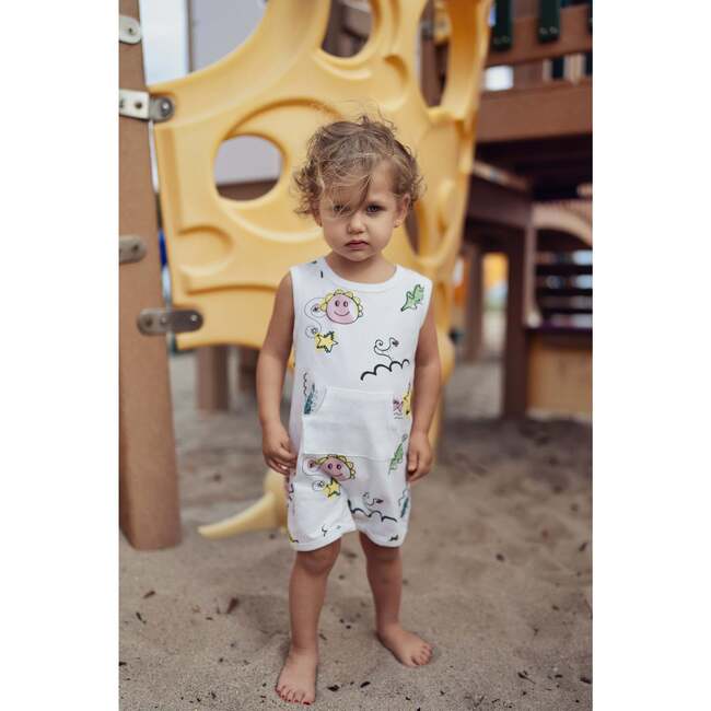 Coloring Book Unisex Romper, White - Onesies - 2
