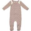 Floral Stripe Footie, Taupe - Footie Pajamas - 1 - thumbnail