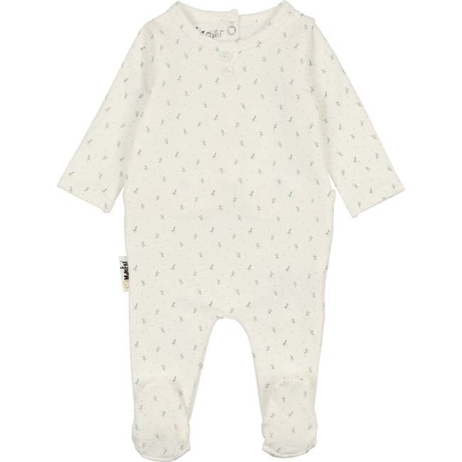 Buttons & Polka Dots Footie, White