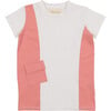 Colorblock Pocket Short Sleeves Tee, White & Coral - Shirts - 3